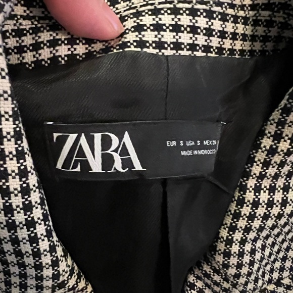 Zara DOUBLE BREASTED HOUNDSTOOTH BLAZER - Picture 5 of 10